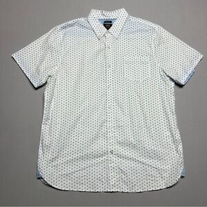Lee Shirt Mens White Stretch Regular Fit Button Up Short Sleeve Size XL